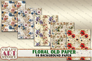 Kit Backgrounds Floral old paper, a Background Graphic by CraftArtStory (Thumbnail 2 of 5)