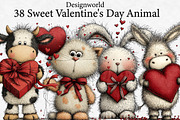 Sweet Valentine's Day Animal Clipart, an Illustration by Designworld (Thumbnail 1 of 6)