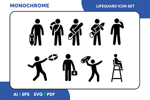 Lifeguard Icon Beach Rescue Vector