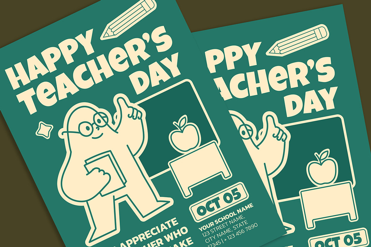 World Teacher's Day Flyer, a Flyer Template by Gumico Studio. (Photo 3 of 3)