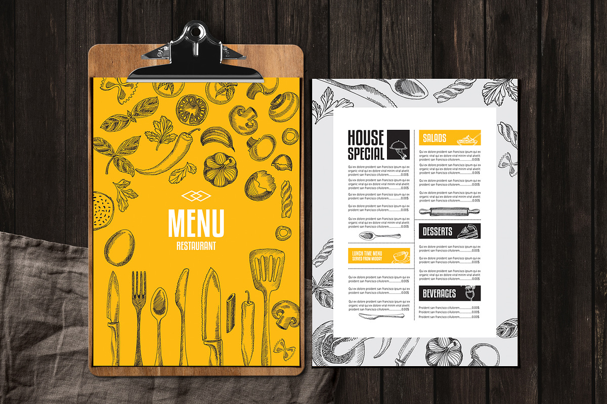 FREE! Trifold + Classic Food Menu, a Brochure Template by BarcelonaShop (Photo 2 of 5)