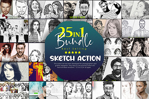 25 Sketch Action Bundle!, an Action Add-On by Vatdesign