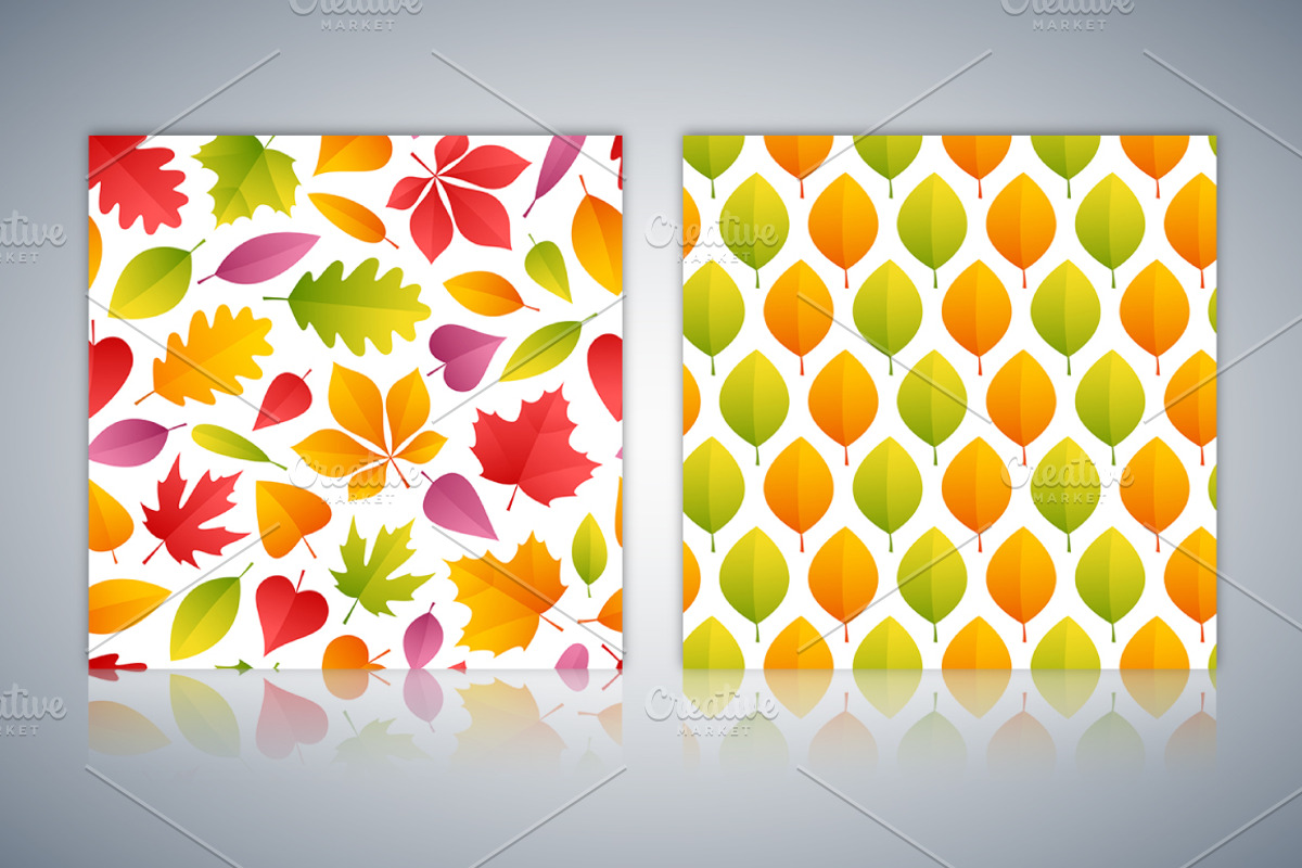 Autumn Leaves Seamless Patterns Set, a Pattern Graphic by Voysla's Shop