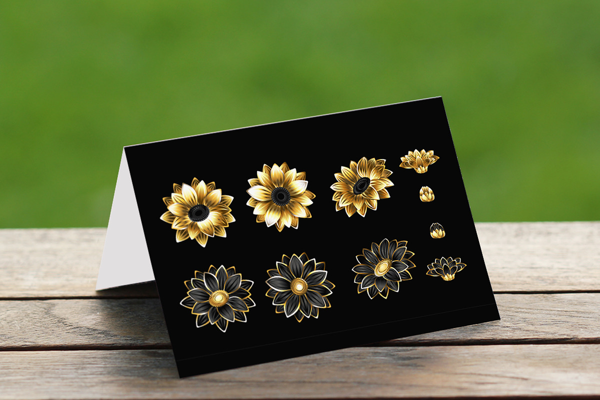 Set of golden daisy chrysanthemums, a Decorative Illustration by blackmoon9 (Photo 3 of 3)