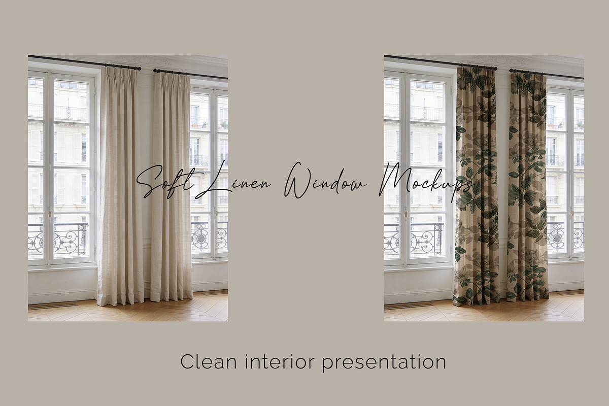 Softlife Curtain Mockup Collection, a Household Mockup by Vika_Softlife (Photo 1 of 6)