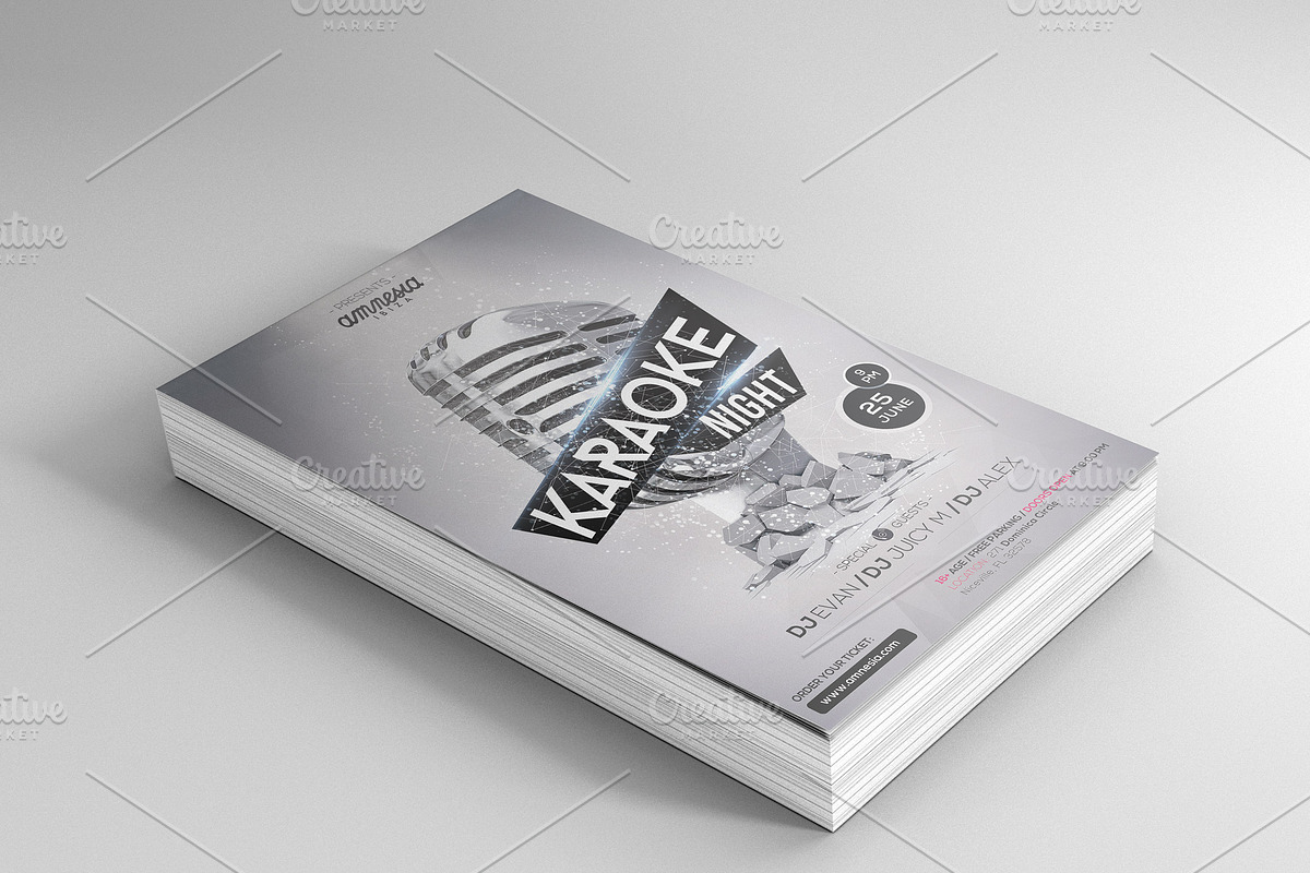 Karaoke Night Flyer, a Flyer Template by CREATIVE DUDE (Photo 1 of 3)