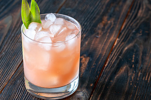 Guava rum punch cocktail with, a Food & Drink Photo by Alexander Prokopenko