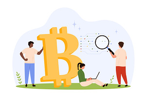 Bitcoin Cryptocurrency Technology p, a Technology Illustration by Flashvector