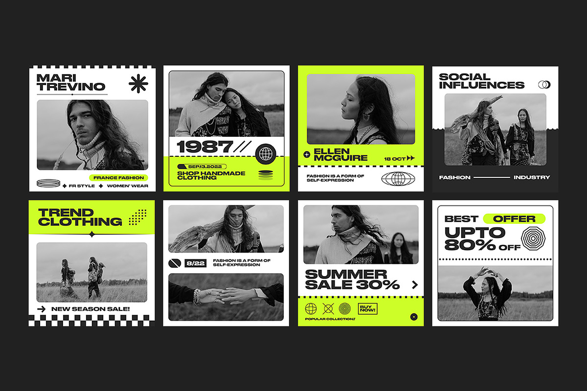 8 Retro Fashion Social Posts preview 5