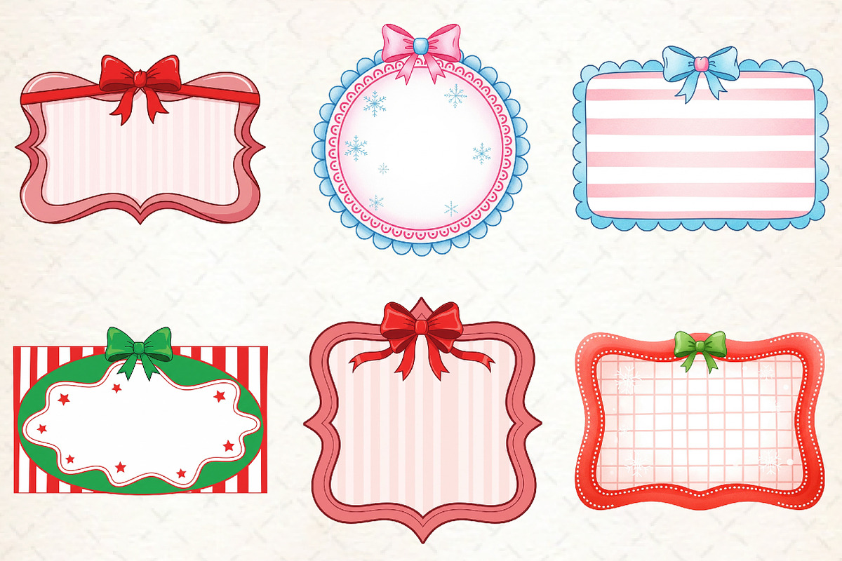 Christmas Coquette Frame Clipart, an Illustration by Libby Wishes (Photo 2 of 8)