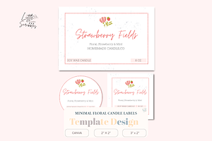 Floral Candle Label Template, a Stationery Template by Little Creative Scribbles