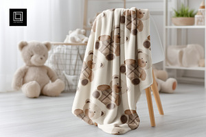 Nursery Interior Blanket Mockup PSD, a Household Mockup by 1001 mockups
