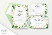 Wedding collection - Greenery gold, an Invitation Template by Alewiena (Thumbnail 1 of 4)