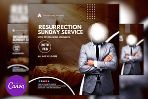 Editable Resurrection Service Flyer