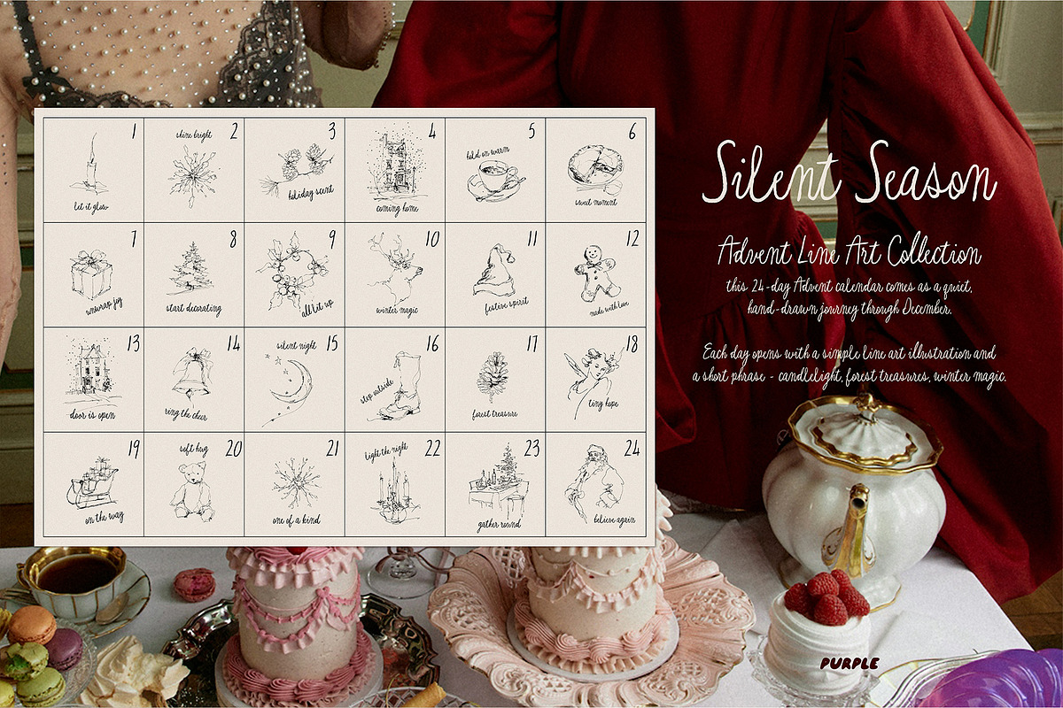 Silent Season: Advent & Line Art, a Seasonal Illustration by Purple (Photo 3 of 10)