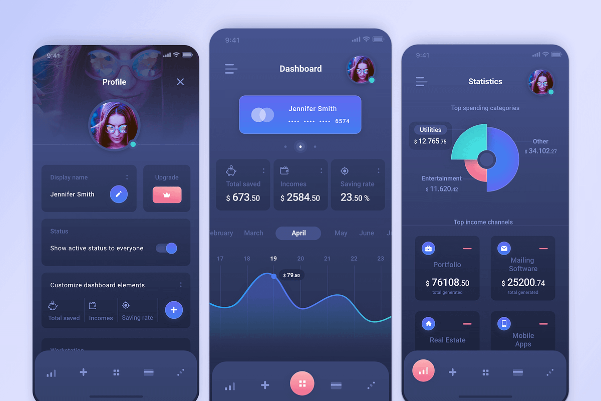 Track and Save Dashboard UI Kit, an App Template by Zhenya_ux (Photo 2 of 4)