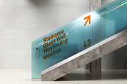 Staircase Glass Wall Sign Mockup, an Advertising Mockup by herutage (Thumbnail 2 of 4)