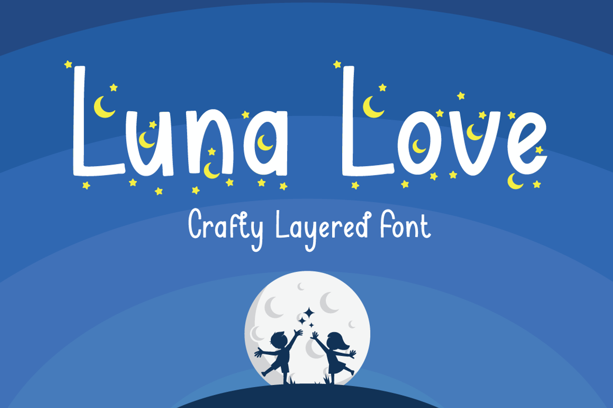 Luna Love - Layered Crafty Font, a Font by Attype (Photo 1 of 8)