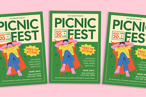 Picnic Festival Flyer, a Flyer Template by Gumico Studio.