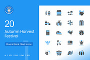 Autumn Harvest Blue & Black Icons, an Icon by IconBunny (Thumbnail 1 of 2)
