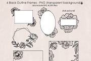 Black Outline Peony Flowers Set, an Illustration by ArtIrisArt (Thumbnail 5 of 13)