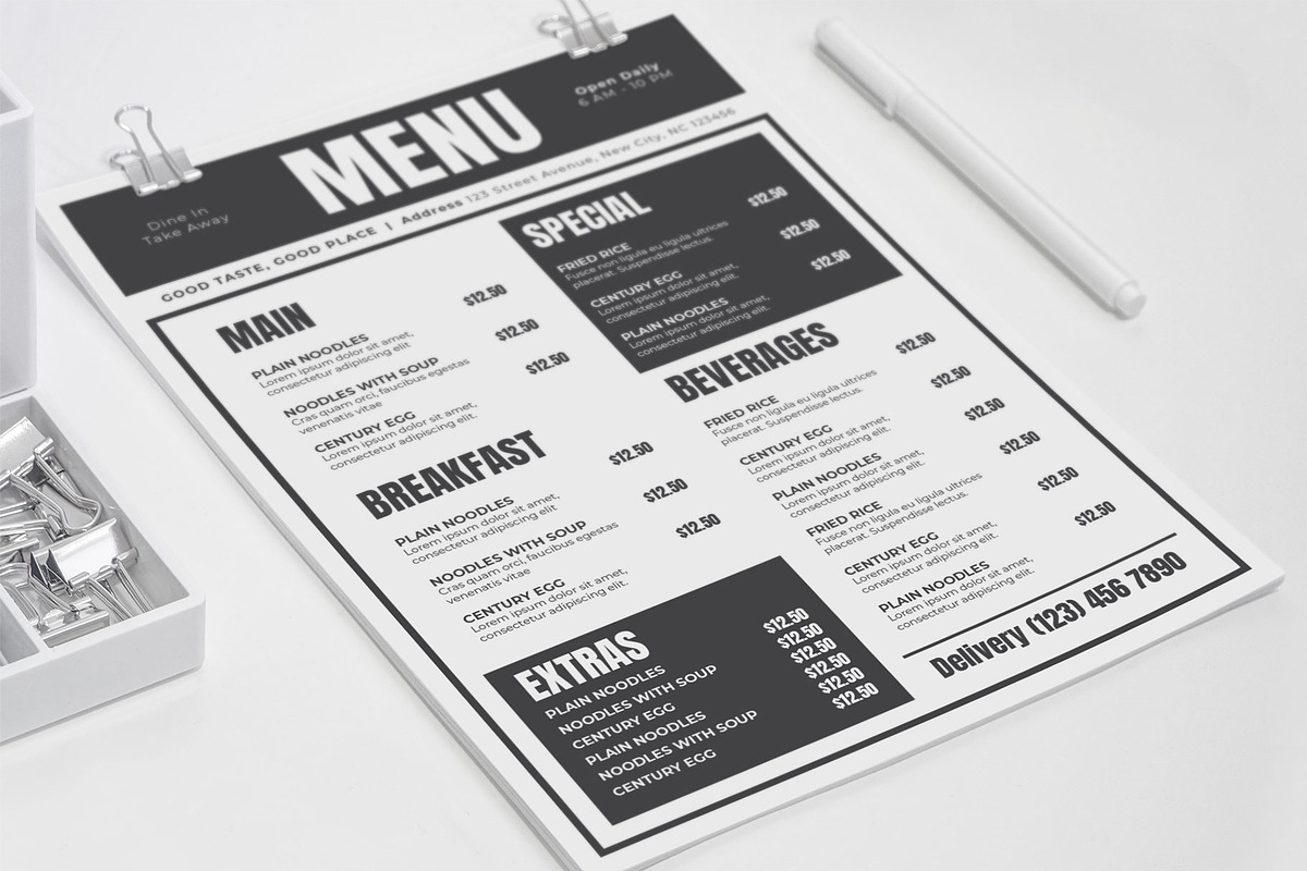 Simple Menu Template Set