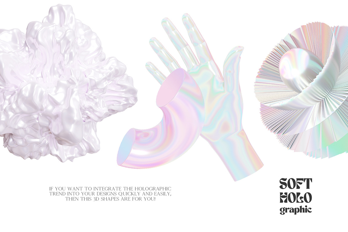 Soft Holo Iridescence 3D Shapes, a Graphic by LarysaZabrotskaya (Photo 3 of 14)