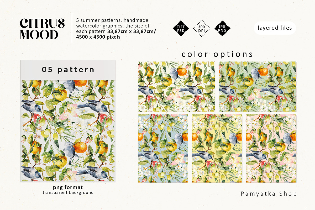 Citrus mood-summer seamless patterns, a Pattern Graphic by Pamyatka Shop (Photo 9 of 13)