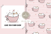 Cute cats seamless pattern, a Pattern Graphic by lindoet23 (Thumbnail 1 of 3)