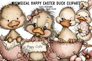 Whimsical happy easter duck clipart, an Illustration by CreationArt (Thumbnail 1 of 5)