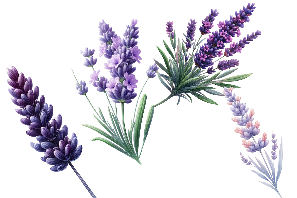 Watercolor lavender Clipart, an Illustration by Designworld (Photo 3 of 5)
