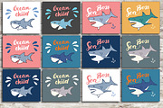 Cute Sharks Set and Patterns, an Animal Illustration by Lemon Workshop (Thumbnail 13 of 16)