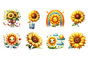 Watercolor Sunflower Clipart, an Illustration by Dream Creation (Thumbnail 4 of 4)