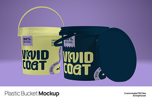 Plastic Bucket Mockup, a Cups & Container Mockup by graphicook