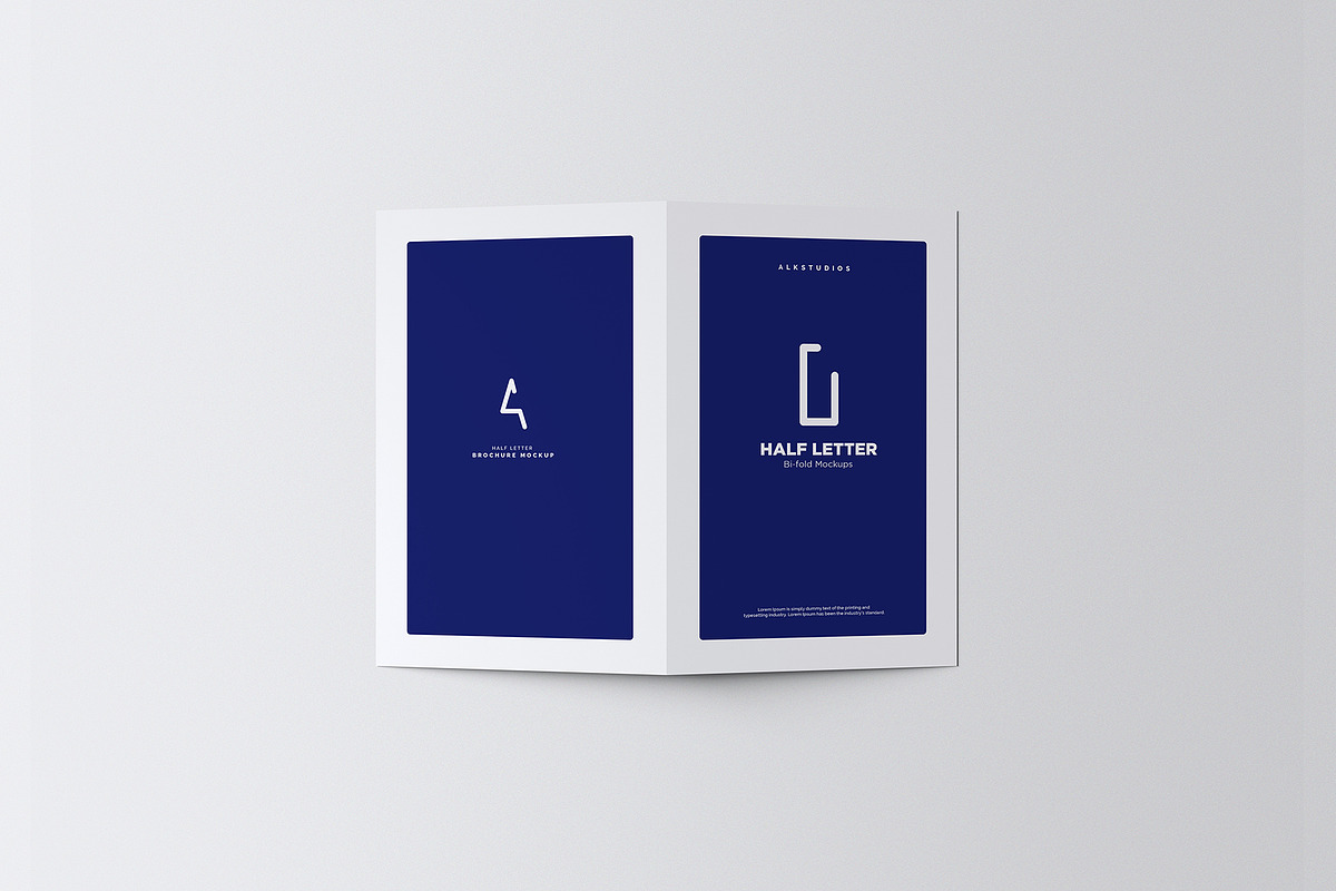 Half Letter Bi-Fold Brochure Mockup, a Print Template by AlkStudio (Photo 2 of 10)