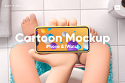 Cartoon Mockup, an iPhone Mockup by Best Pixels™ (Thumbnail 1 of 10)