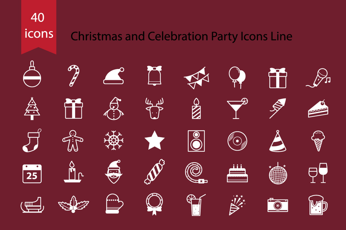 Christmas and Celebration Party Icon preview 2