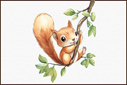 Watercolor Cute Woodland Animals Cli, an Illustration by Sublimation Artist (Thumbnail 3 of 6)