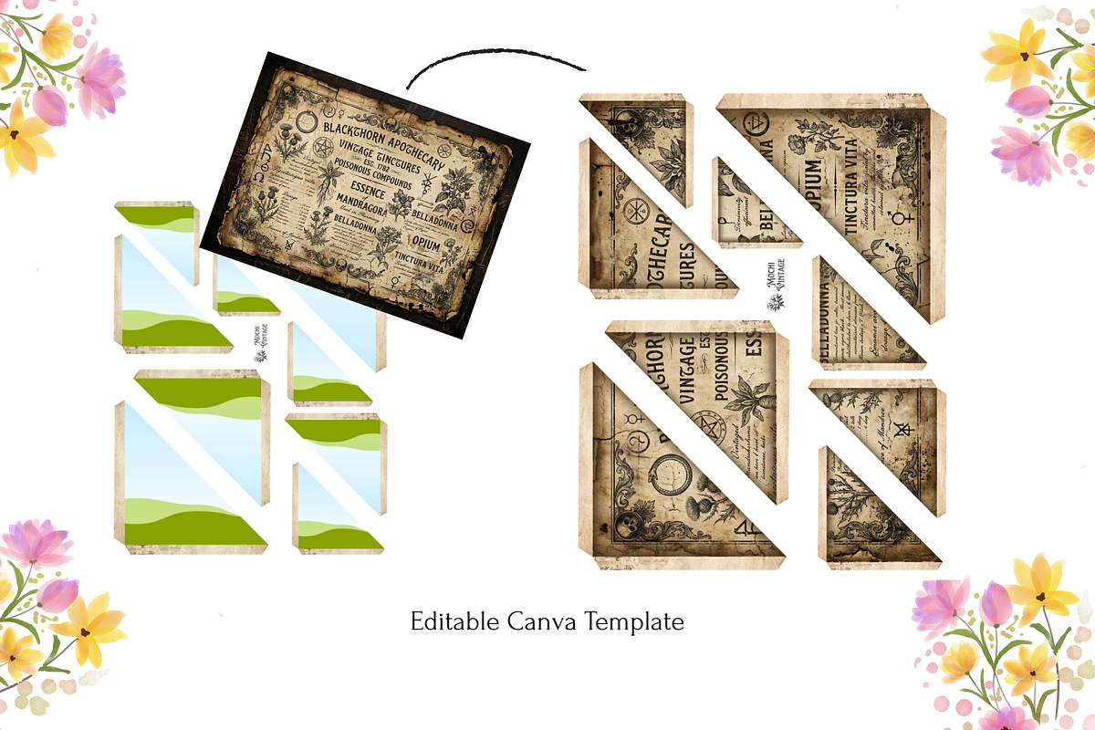 Corner Tuck Pocket Overlay PSD Canva, an Object Graphic by Print Haven Mochi Vintage (Photo 2 of 6)