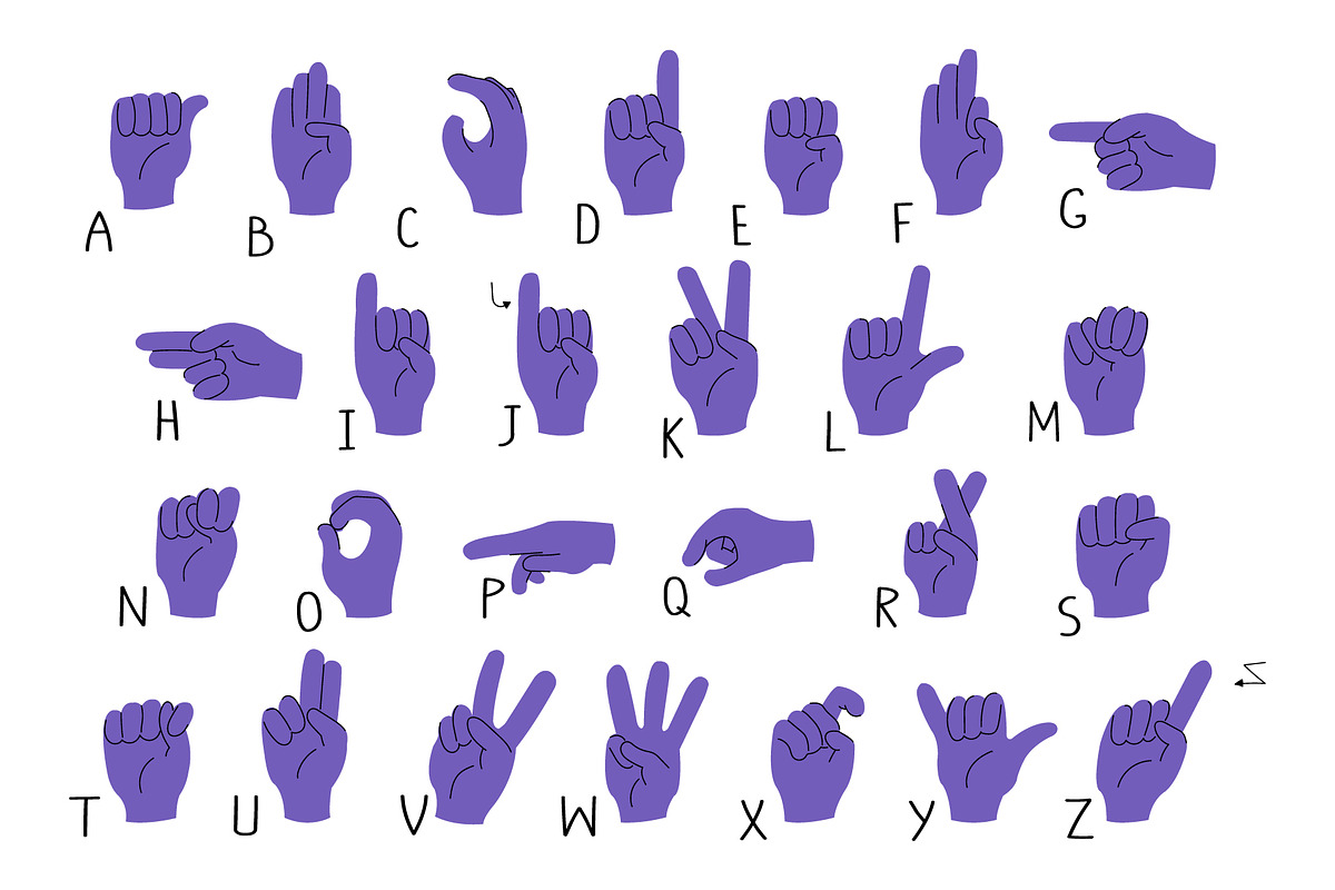ASL Alphabet Hands (3 Skin Tones), a Graphic by Milota (Photo 4 of 4)