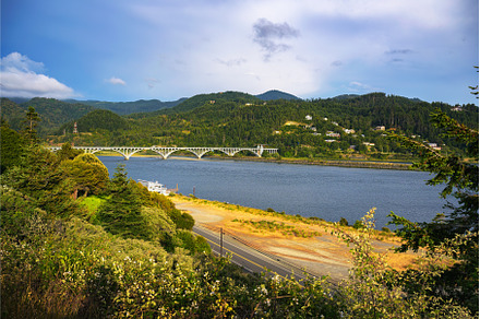 The Rogue River Bridge in Gold Beach, an Architecture Photo by Nick Fox