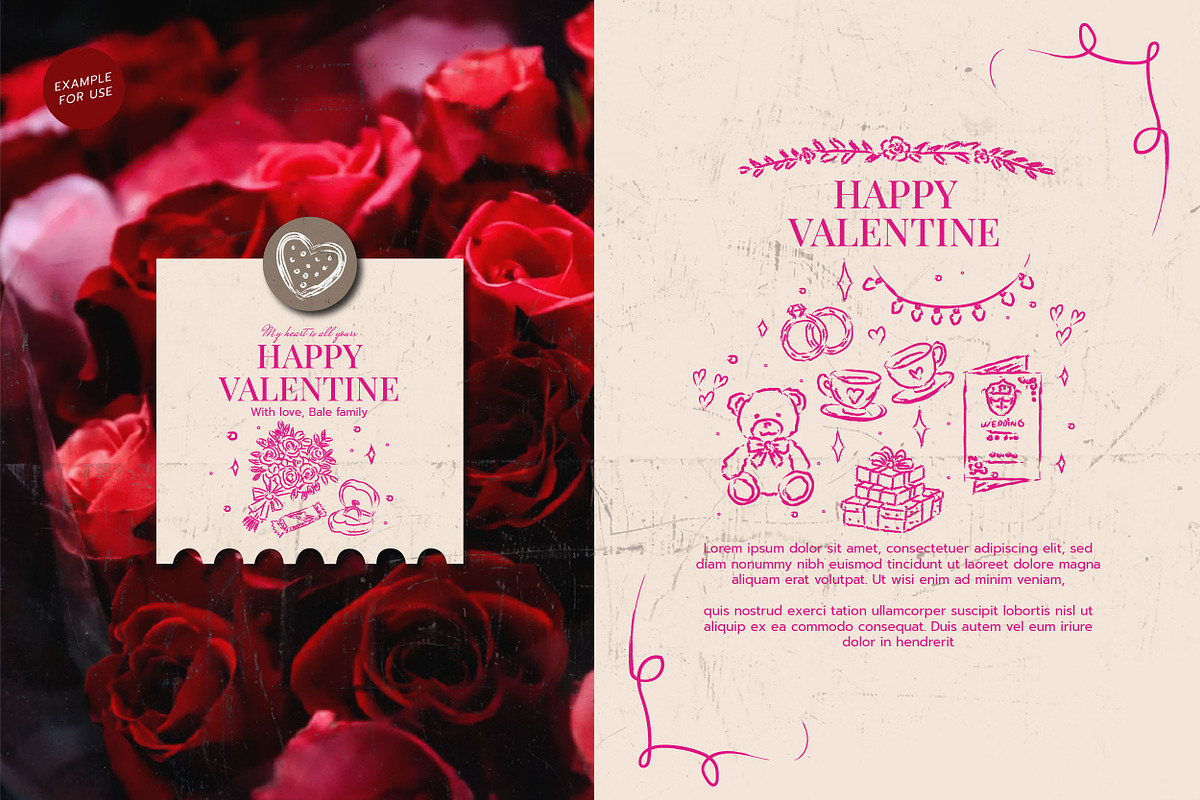 Hand Drawn Valentines Clipart Bundle, an Outline Icon by Baleee (Photo 7 of 15)