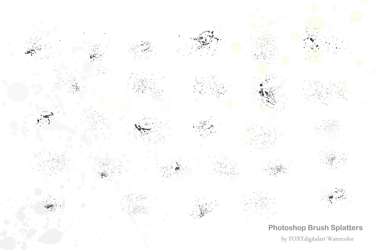 Grunge paint splatter brush set, a Brush Add-On by FOXYdigitalart (Photo 5 of 8)