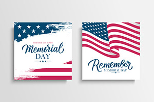 Memorial Day Cards Set