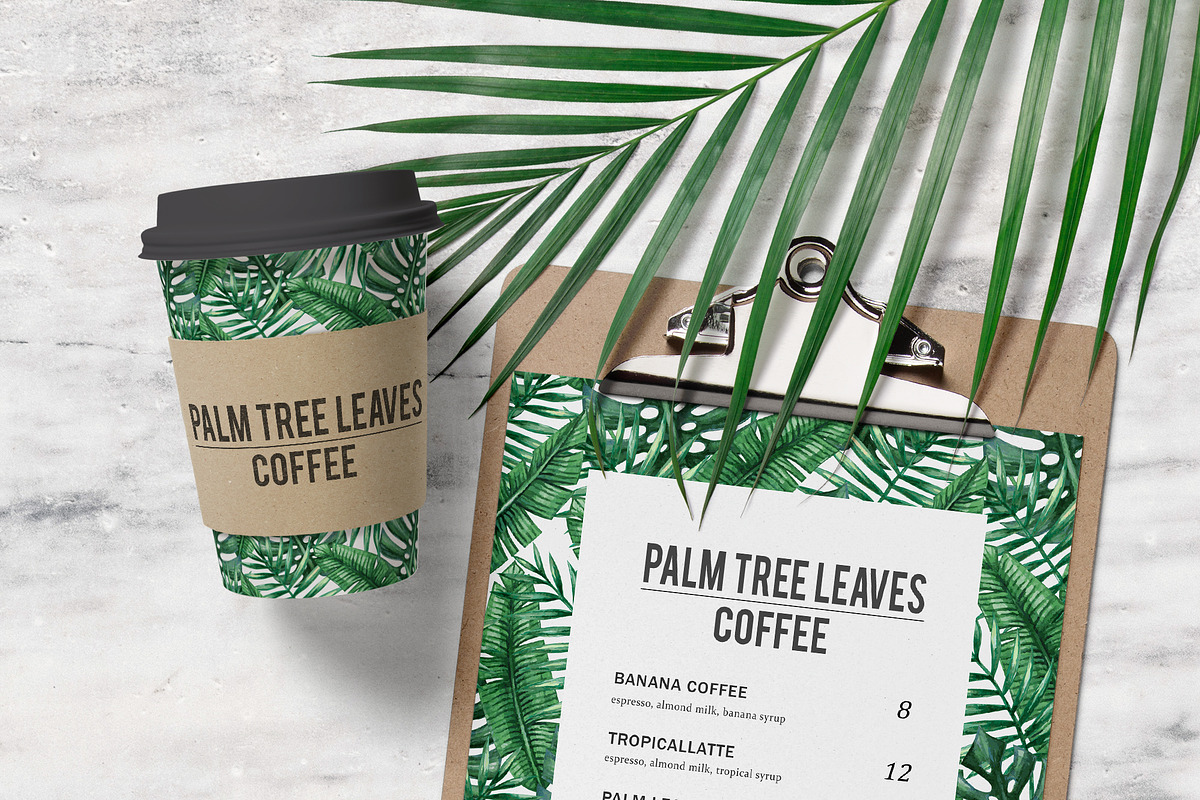 Palm leaves seamless pattern, a Pattern Graphic by Bigio Designs (Photo 3 of 6)