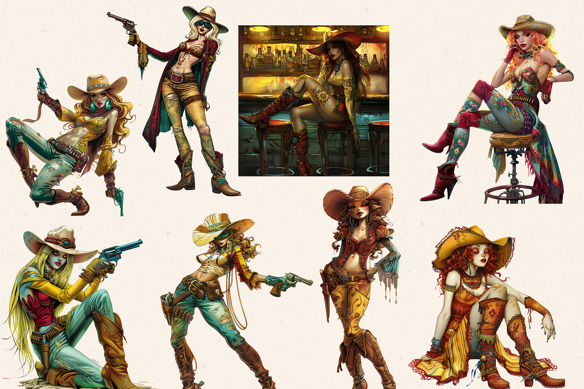 SURREAL WILD WEST FANTASIES CLIPART, a Person Illustration by Daring Digies (Photo 5 of 10)