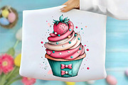 Whimsical Spring Cupcake Clipart, an Illustration by designcity5 (Thumbnail 4 of 5)