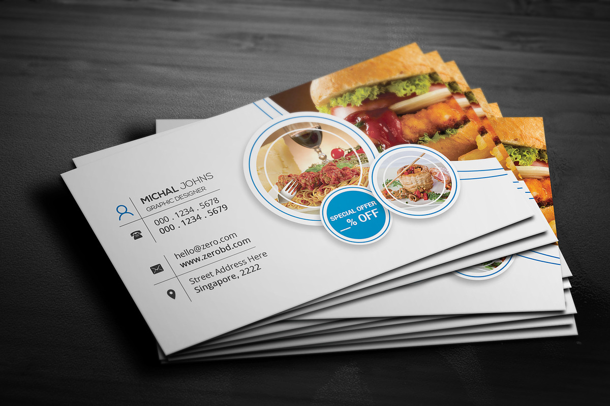 Restaurant Business Cards, a Business Card Template by Genereux Art (Photo 2 of 5)