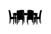 Modern Dining Table Silhouette, a Graphic by musafir_fashion (Thumbnail 4 of 10)