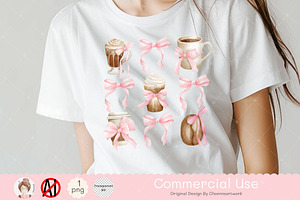 Coffee Girly PNG, Coquette Png